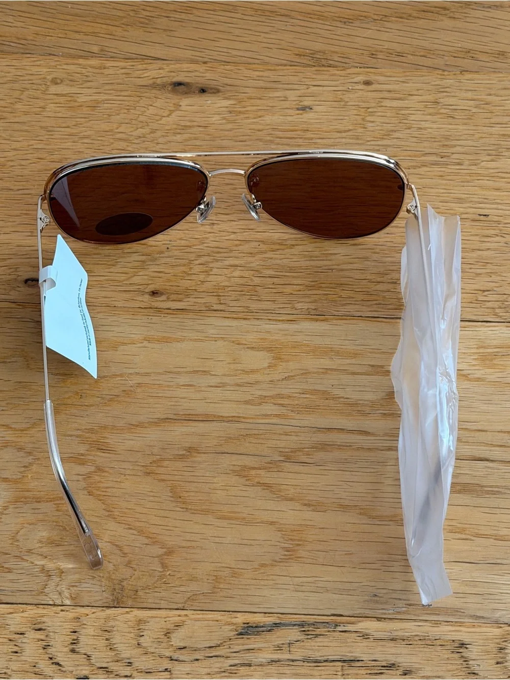 NWT - Fossil - Women's Gold Frame Brown Lens Aviator Sunglasses UV Protected